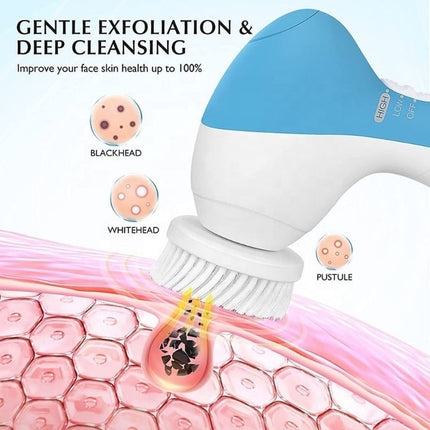 5 In 1face Cleansing Brush Silicone Facial Brush Deep Cleaning Pore