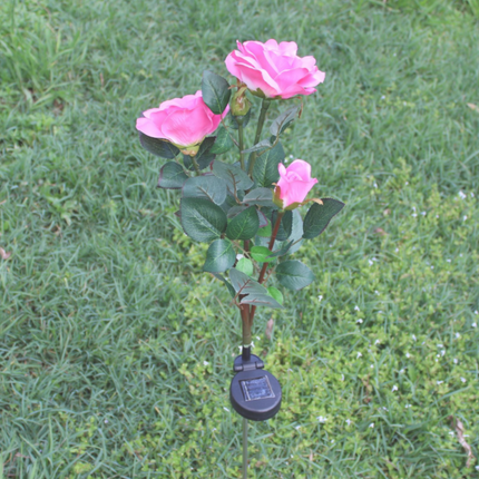 Solar rose lamp 3LED plug in the sun nen light garden garden light lawn light