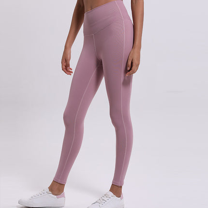 Stitched nine points fitness pants
