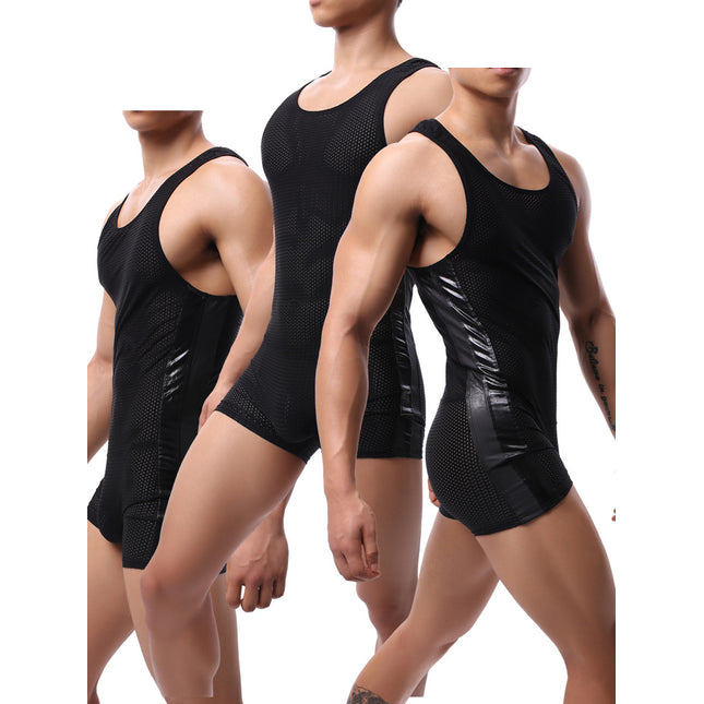 Fashion Mesh Sports One Piece Pajamas Running Sportswear Fitness Yoga Wear