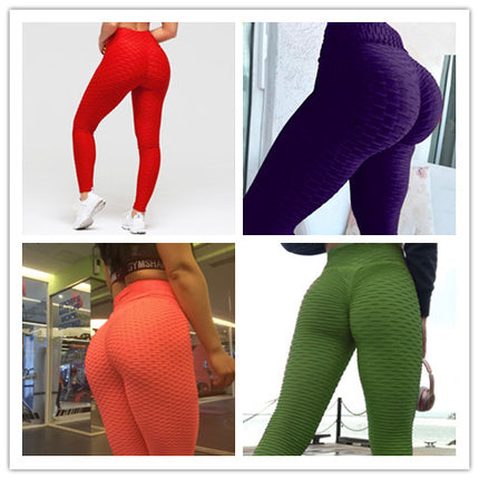 Hip-turned Folds Elastic High-waist Fitness Leggings