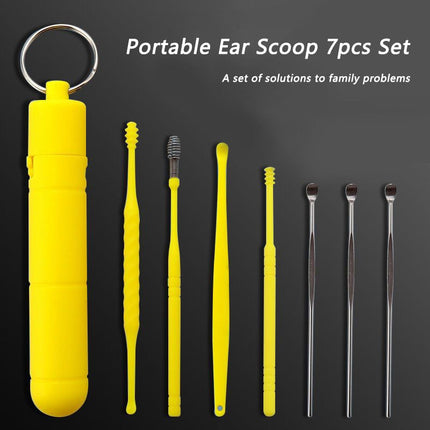 7pcs Ear Wax Pickers Stainless Steel Ear Cleaner Tool Kit Reusable