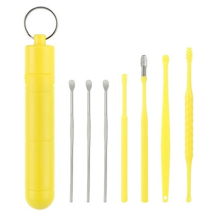 7pcs Ear Wax Pickers Stainless Steel Ear Cleaner Tool Kit Reusable