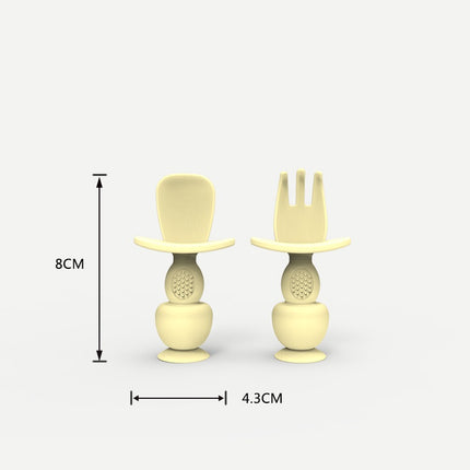 Training Food Supplement Baby Silicone Spoon And Fork Set