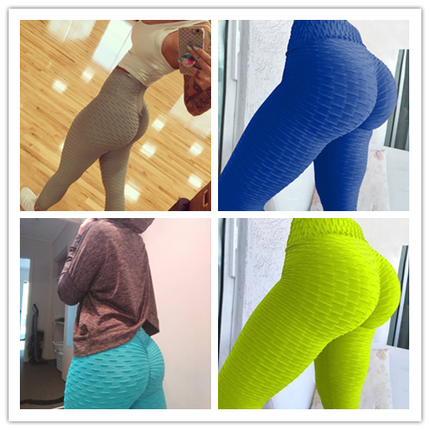 Hip-turned Folds Elastic High-waist Fitness Leggings