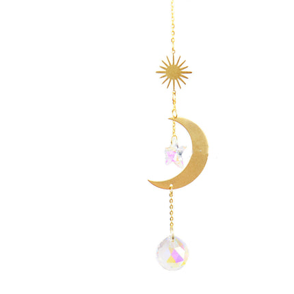 Crystal Wind Chimes Garden Moon Five-pointed Star Sun Wind Chimes