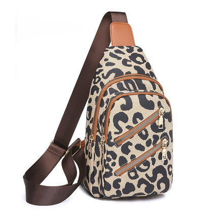 Leopard Print Sling Chest Bag