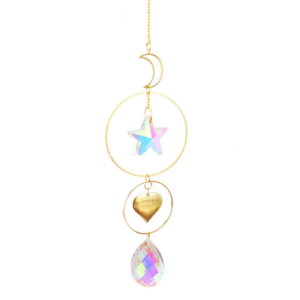 Crystal Wind Chimes Garden Moon Five-pointed Star Sun Wind Chimes