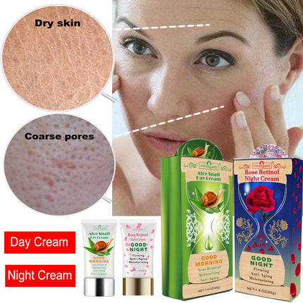 Aloe Snail Cream Retinol Day Night Face Serum Whitening Moisturizing