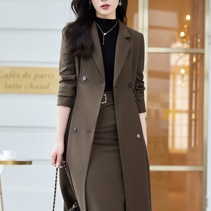 Black Apricot Coffee Office Ladies Formal Skirt Suit Women Female Long
