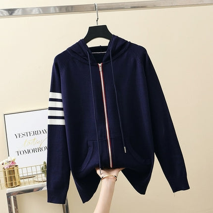 Black Hoodies Women's Sweatshirts Coat Clothes Pocket Jacket Harajuku