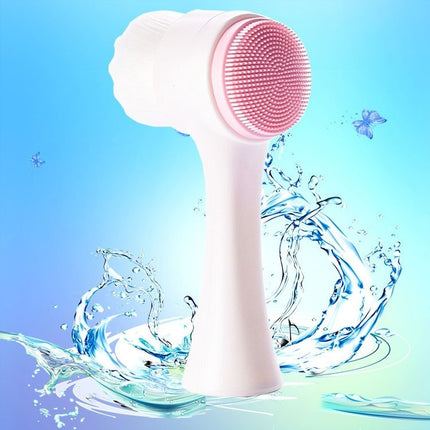 Double Sided Silica Gel Cleansing Brush Soft Fiber Cleansing Brush