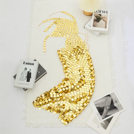 Fashion Shiny Sequins Dress For Women Shiny Sexy Sleeveless Backless