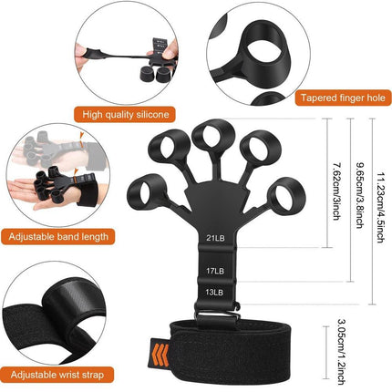 Finger Gripper 6 Resistant Finger Exerciser Strength Trainer Recovery
