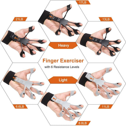 Finger Gripper 6 Resistant Finger Exerciser Strength Trainer Recovery