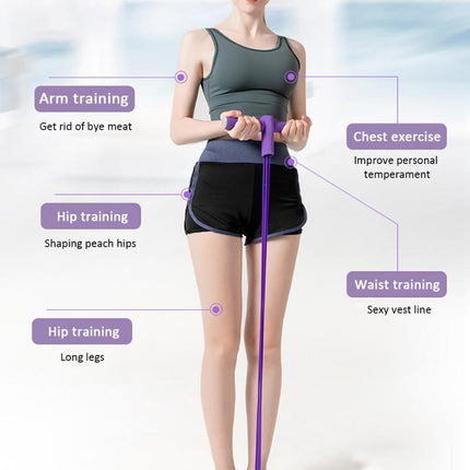 Fitness Gum 4 Tubes Foot Pedal Pull Rope Resistance Exercise Yoga