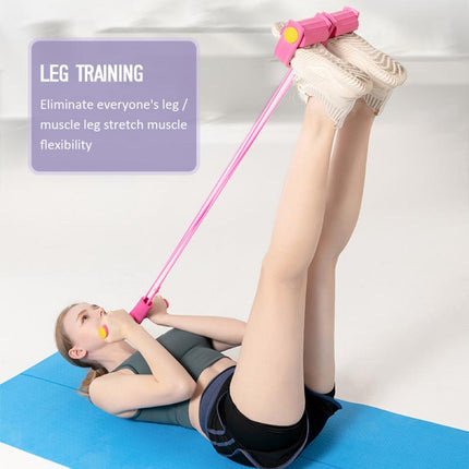 Fitness Gum 4 Tubes Foot Pedal Pull Rope Resistance Exercise Yoga