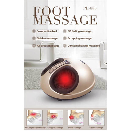 Foot Massager Machine Gold 3D Shiatsu Heat Kneading Pressing Relax