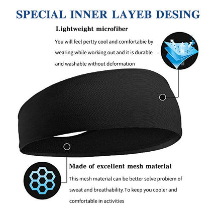 Men Sweatband Sports Headband Stretch Elastic Women Yoga Running Hair