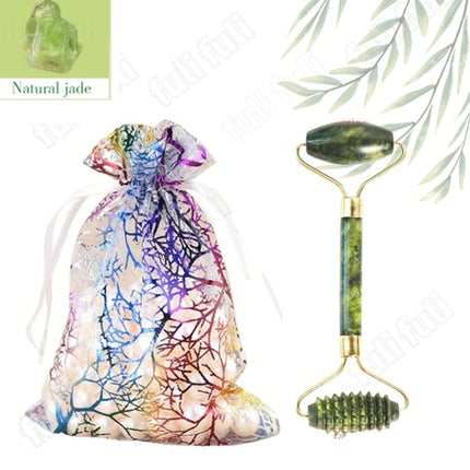 Natural Jade Roller Massager For Face Roller Gua Sha Jade Stone Face