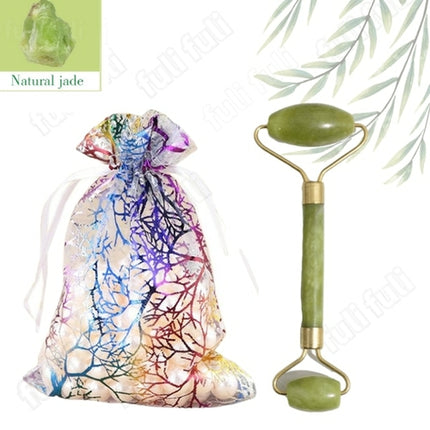 Natural Jade Roller Massager For Face Roller Gua Sha Jade Stone Face