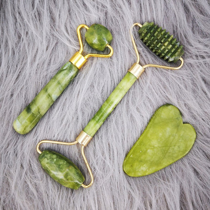 Natural Jade Roller Massager For Face Roller Gua Sha Jade Stone Face