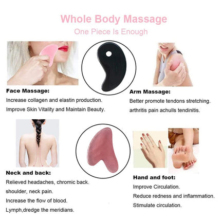 Resin Roller Face Massager 7 Colors Gua Sha Set Scraping Board Facial