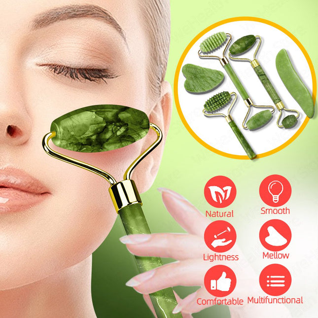 Resin Roller Face Massager 7 Colors Gua Sha Set Scraping Board Facial
