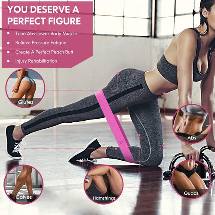 Resistance Exercise Fabric Bands Set Non-slip Booty Workout Fitness