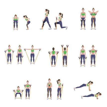 Unisex Adult Multifunctional Latex Resistance Bands Tube Workout Gym