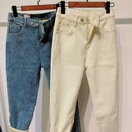 Winter Girls Jeans Women Soft High Waist Women'S Trousers Denim Loose