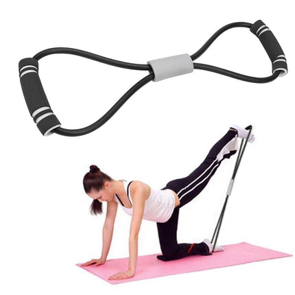 Woman Resistance Bands With Foam Sports At Home Yoga Fitness