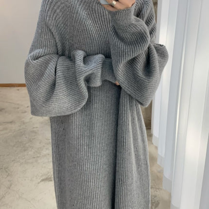 Women Dress Sweater Women Dress Thick Winter Fall Long Sleeve Knitted