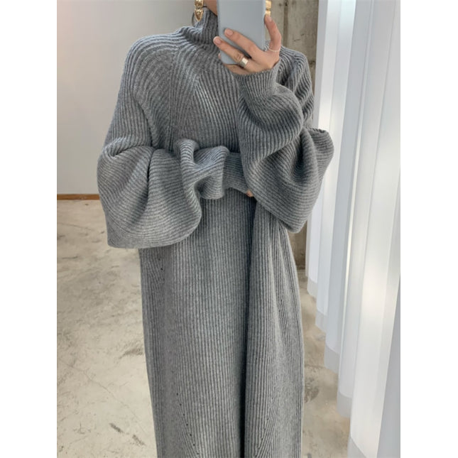 Women Dress Sweater Women Dress Thick Winter Fall Long Sleeve Knitted