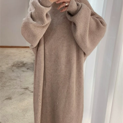 Women Dress Sweater Women Dress Thick Winter Fall Long Sleeve Knitted