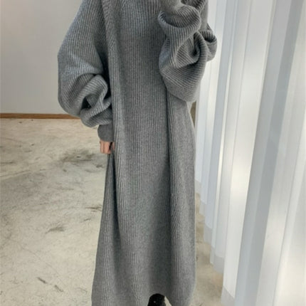 Women Dress Sweater Women Dress Thick Winter Fall Long Sleeve Knitted