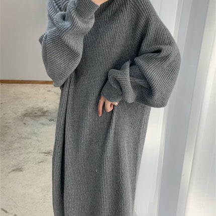 Women Dress Sweater Women Dress Thick Winter Fall Long Sleeve Knitted