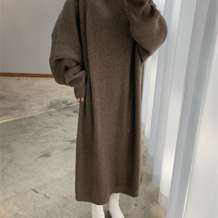 Women Dress Sweater Women Dress Thick Winter Fall Long Sleeve Knitted