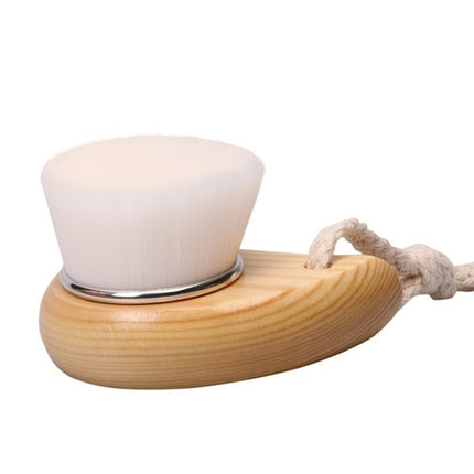 Wooden Handle Facial Cleansing Brush Soft Fiber Hair Exfoliating