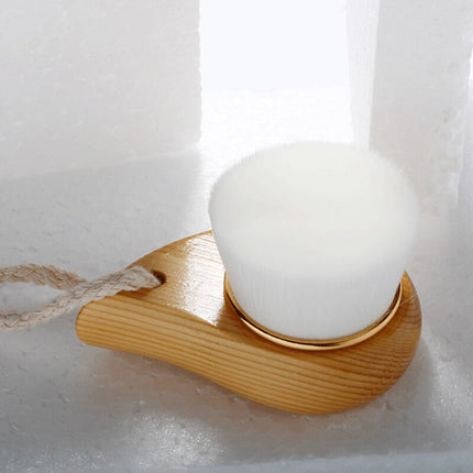 Wooden Handle Facial Cleansing Brush Soft Fiber Hair Exfoliating