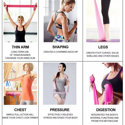 Yoga Pilates Resistance Band Stretching Exercise Fitness Belt Elastic