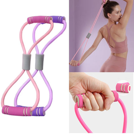 Yoga Resistance Bands 8 Word Chest Expander Gym Fitness Workout Muscle