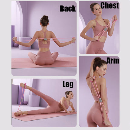 Yoga Resistance Bands 8 Word Chest Expander Gym Fitness Workout Muscle