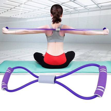 Yoga Resistance Bands 8 Word Chest Expander Gym Fitness Workout Muscle