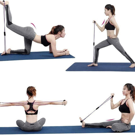 Yoga Resistance Exercise Bands Gym Fitness Equipment Pull Rope 8 Word