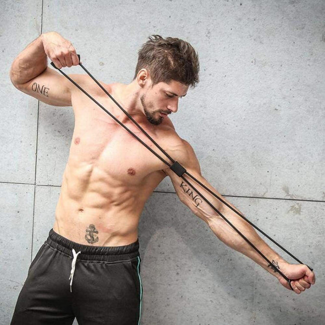 Yoga Resistance Exercise Bands Gym Fitness Equipment Pull Rope 8 Word