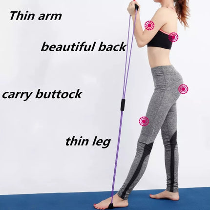 Yoga Resistance Exercise Bands Gym Fitness Equipment Pull Rope 8 Word