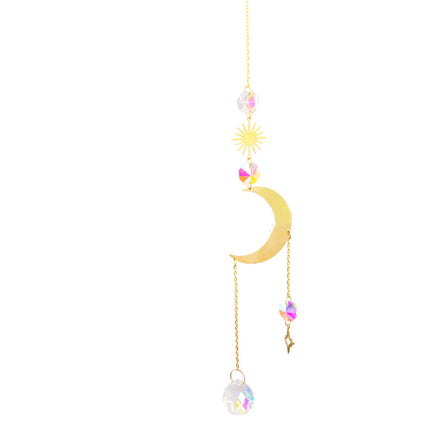 Crystal Wind Chimes Garden Moon Five-pointed Star Sun Wind Chimes