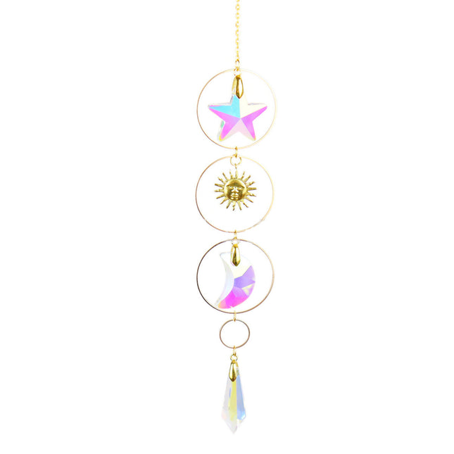 Crystal Wind Chimes Garden Moon Five-pointed Star Sun Wind Chimes