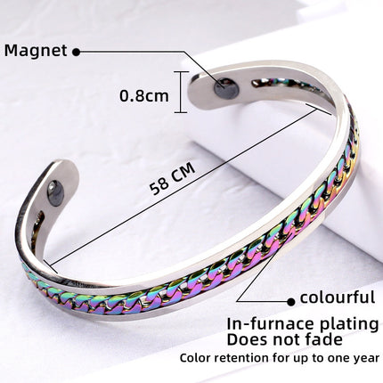 Health Care Colorful Inspirational Titanium Steel Bracelet Magnet